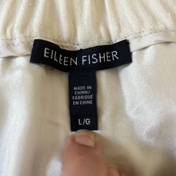 Eileen Fisher Silk Georgette Crepe Cropped Pant Size L - Picture 11 of 13